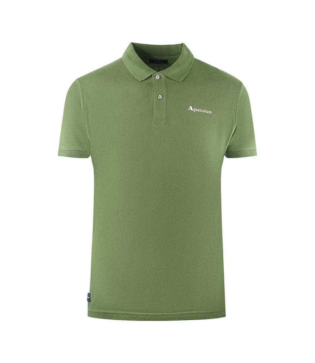 Polo Motif Uni Adulte Vert Militaire Aquascutum-1