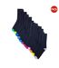 Pack Of 12  Mens Coloured Socks  Black Multicoloured Soxy-1