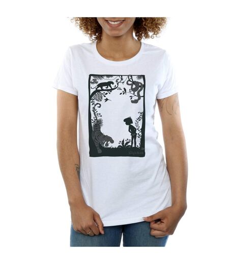 Disney - T-shirt THE JUNGLE BOOK SILHOUETTE POSTER - Femme (Blanc) - UTBI24386