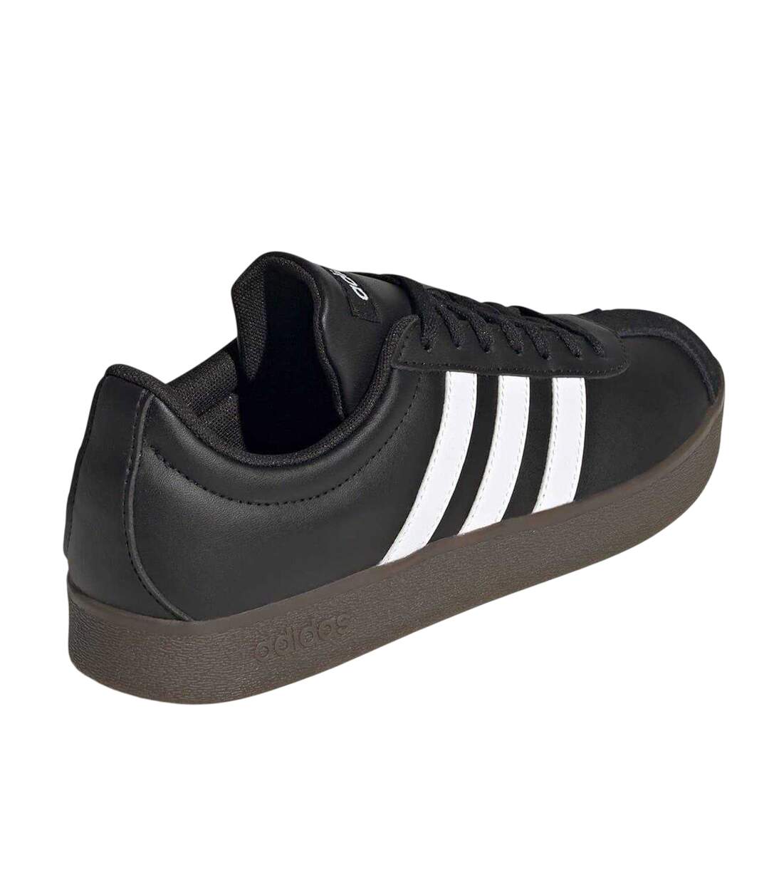 Womens/ladies 3 Stripes Synthetic Trainers Black White Gum Adidas-2