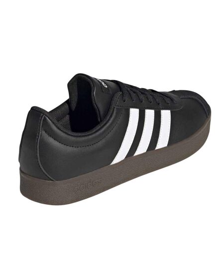 Womens/ladies 3 Stripes Synthetic Trainers Black White Gum Adidas