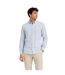 Mens Striped Collared Long-sleeved Button-down Shirt White Timberland-1