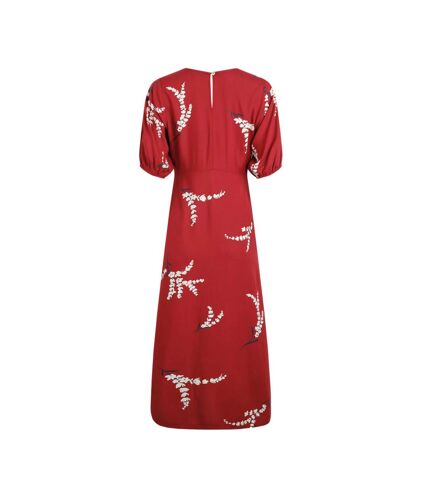 Womens/ladies everly printed eco viscose dress red Weird Fish