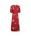 Womens/ladies everly printed eco viscose dress red Weird Fish