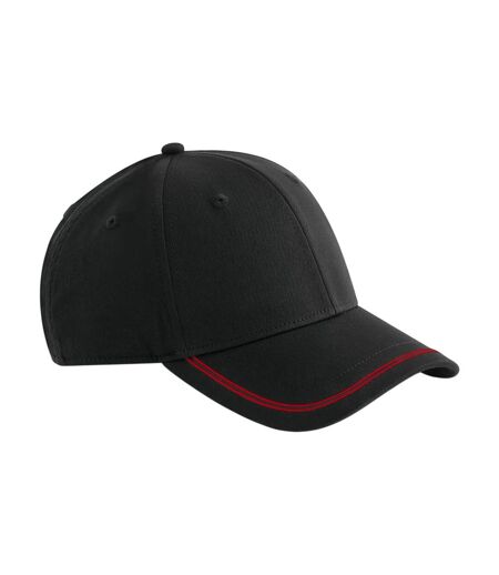Casquette De Baseball Match Day Noir Rouge Beechfield