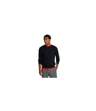 Pull Motif/style Maille Torsadée Homme Rose Foncé Violet Tommy Hilfiger