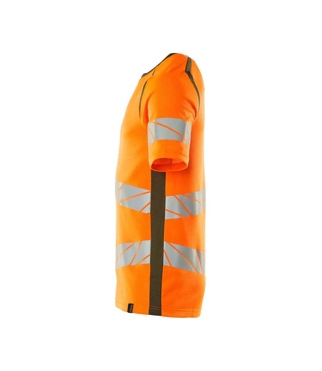 T-shirt Accelerate Safe Homme Orange Fluo Vert Kaki Foncé Mascot-3
