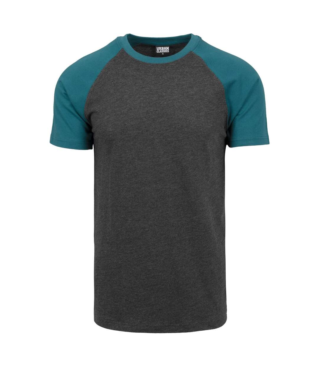 T-shirt Manches Raglan Motif/style Contrasté Homme Charbon Bleu Sarcelle Urban Classics-1