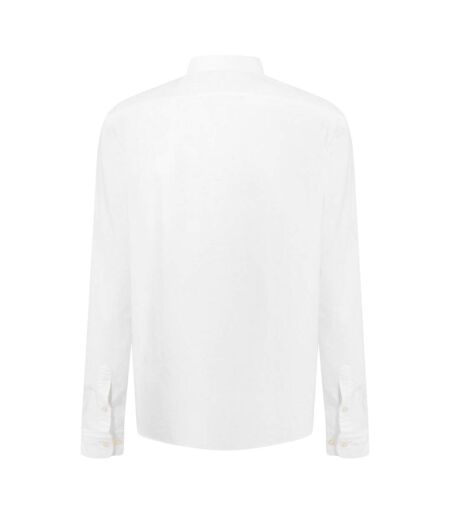 Mens Liam Patterned Collared Long-sleeved Button-down Shirt White Boss