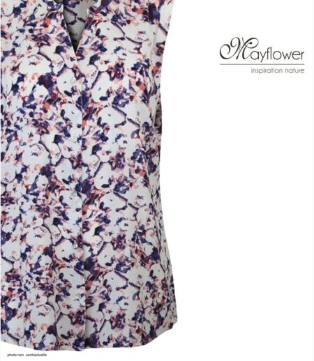 Chemisier sans manches MAYFLOWER N1130A : le top en viscose fluide pour un été frais et élégant