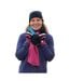 Ensemble Bonnet, Gants Et Écharpe Motif/style Contrasté Sage Femme Noir Bleu Rose Lazy Jacks-4