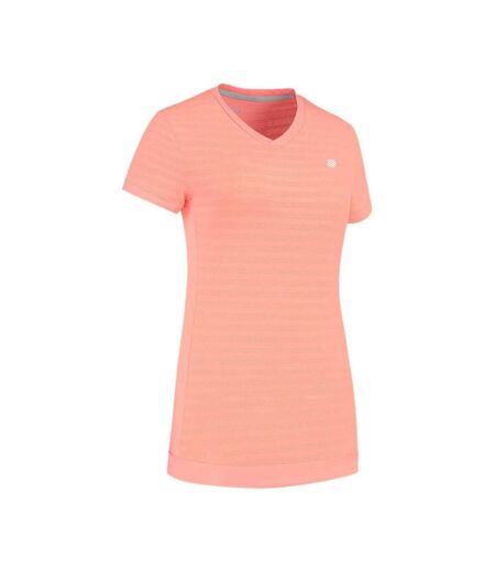 Womens/ladies V Neck Regular T-shirt Desert Pink K-Swiss
