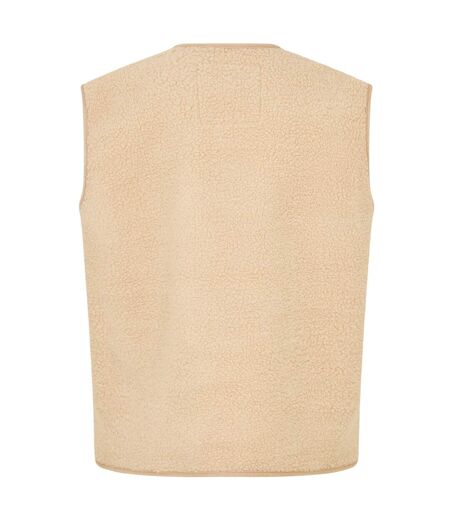 Womens/ladies Itoje Borg Gilet Ecru Threadbare