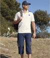 Dunkelblaue 3/4-Hose aus Microfaser Atlas For Men