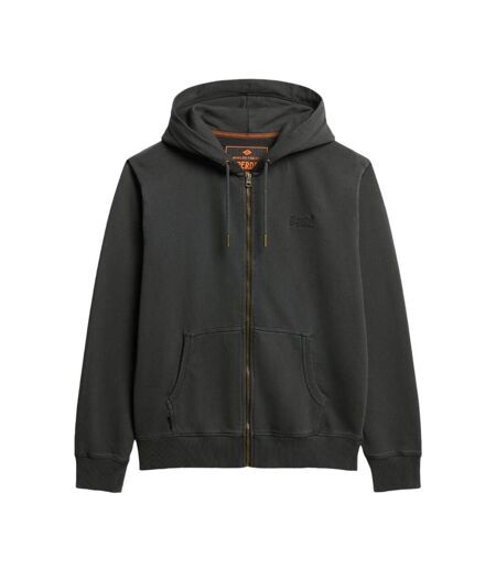 Sweat zippé grise homme superdry essential washed ziphood - xxl
