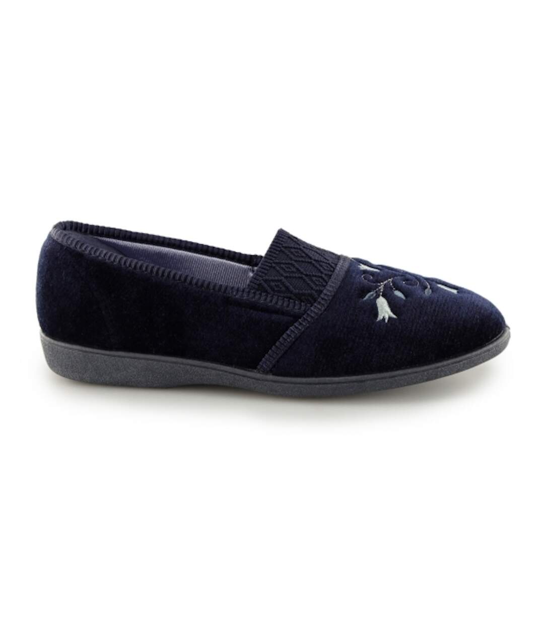 Sleepers Womens/Ladies Inez Gusset Throat Patterned Slippers (Navy Blue) - UTDF525