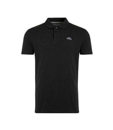 Mens miles pique organic polo shirt black Weird Fish