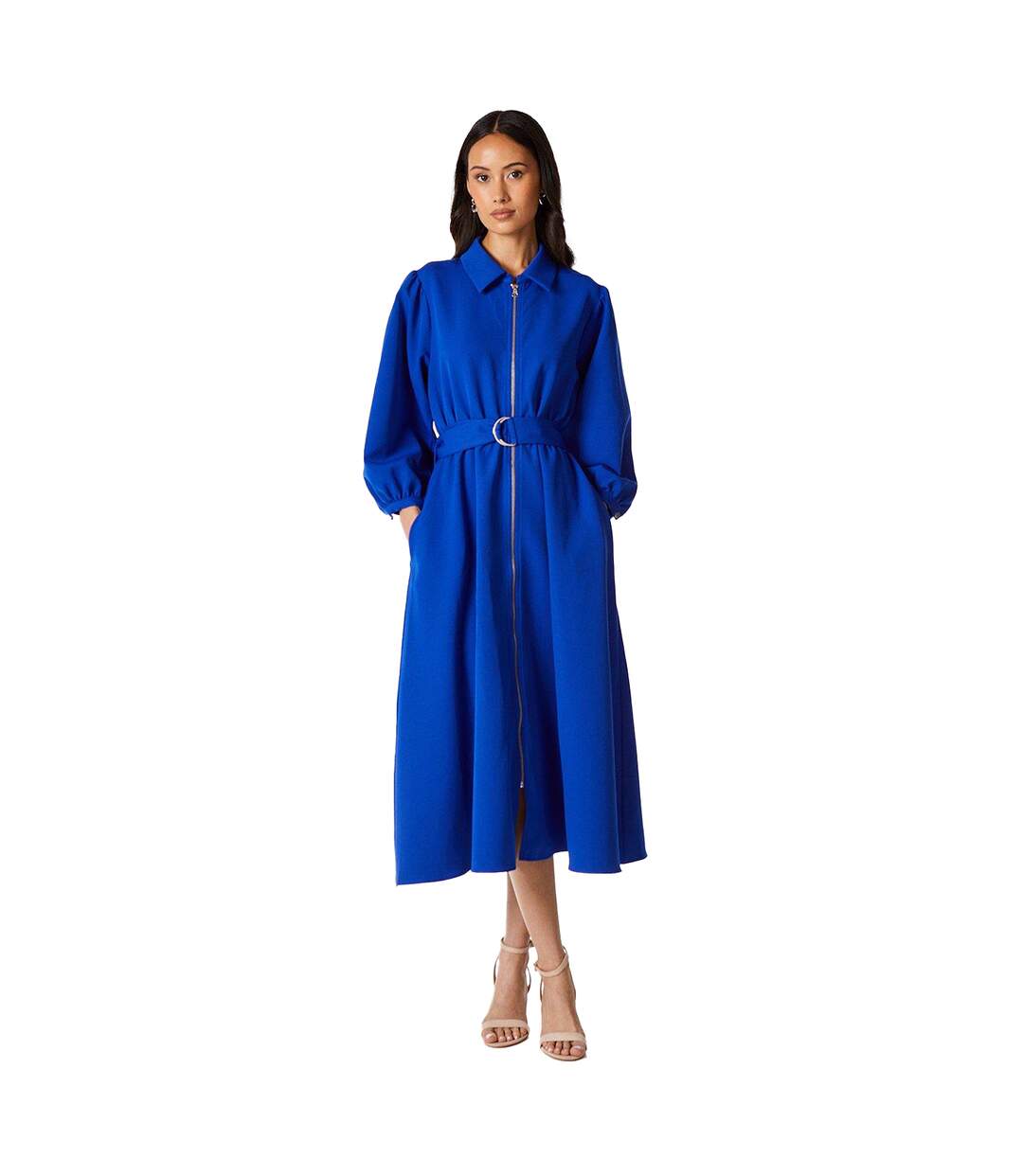 Robe mi-longue femme cobalt Principles-1