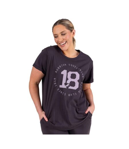 Womens/ladies repose t-shirt charcoal Aubrion