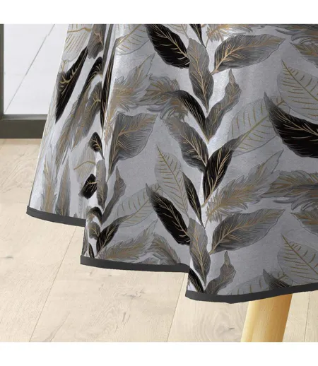 Nappe Toile Cirée Ronde Oralia 160cm Gris