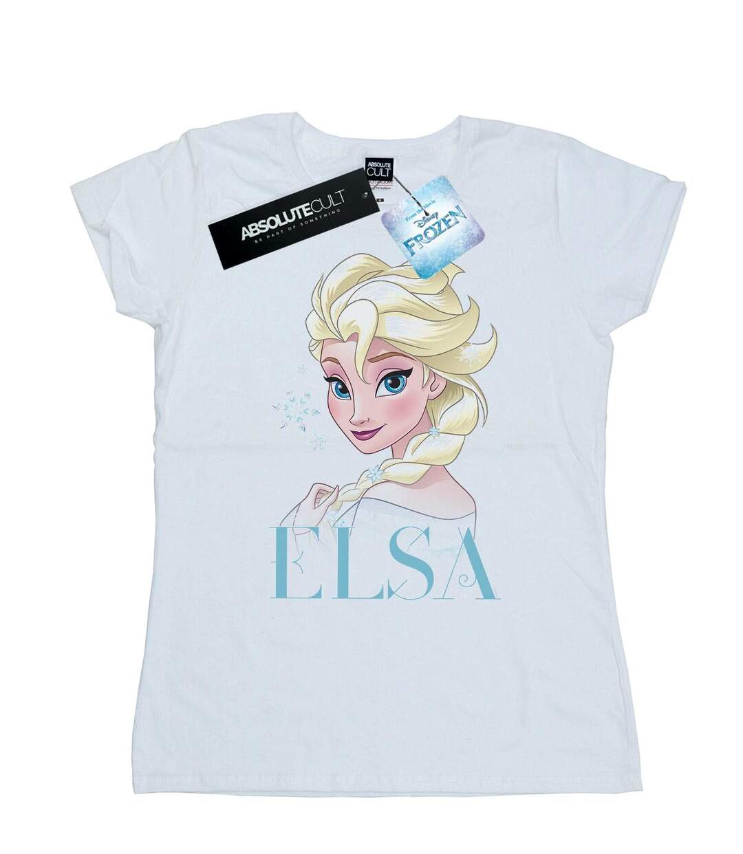 Disney T-shirt en coton Frozen Elsa Snowflake Portrait Womens/Ladies (Blanc) - UTBI21973-1