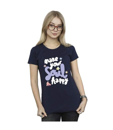 Disney T-shirt coton Happy The Little Mermaid Femme/Ladies (Bleu marine) - UTBI26427