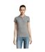 SOLS Womens/Ladies Passion Pique Short Sleeve Polo Shirt (Gray Marl)