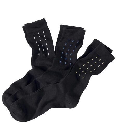 Pack of 3 Pairs of Men's Black Socks