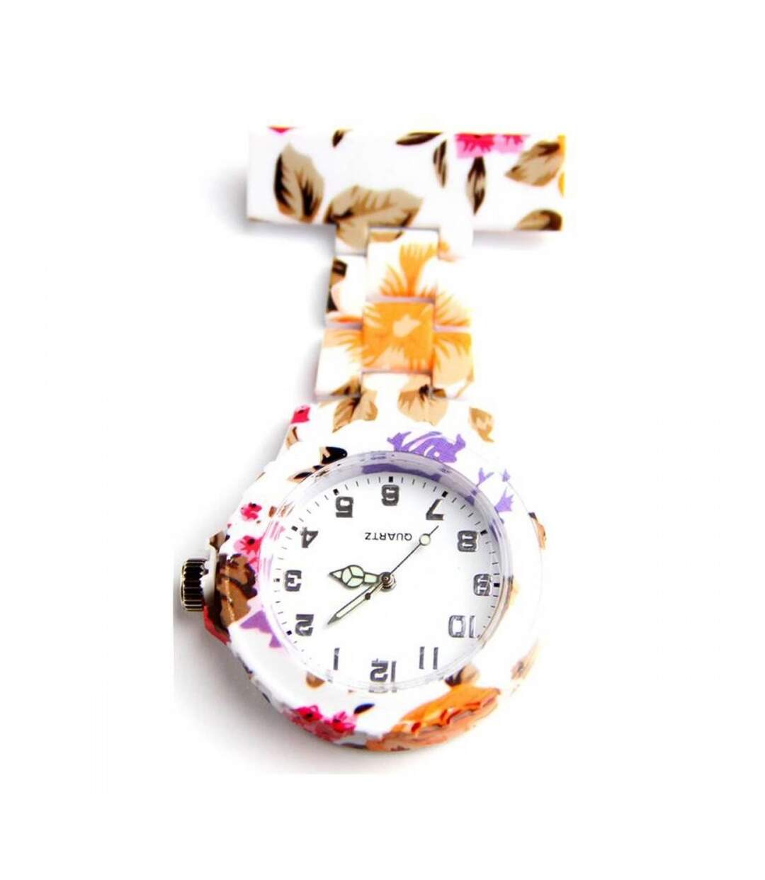 Montre Infirmière Plastique Motifs Fleurs KZ 157