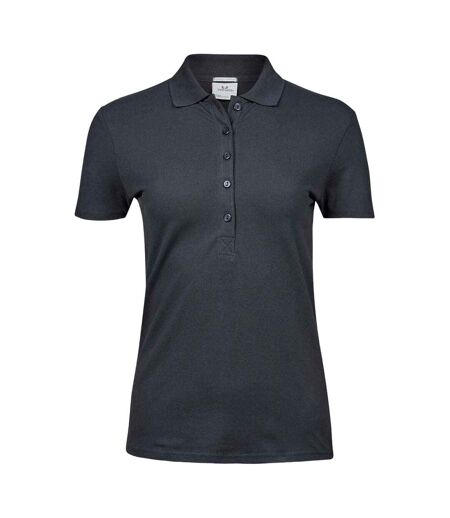 Womens/ladies luxury stretch polo shirt dark grey Tee Jays