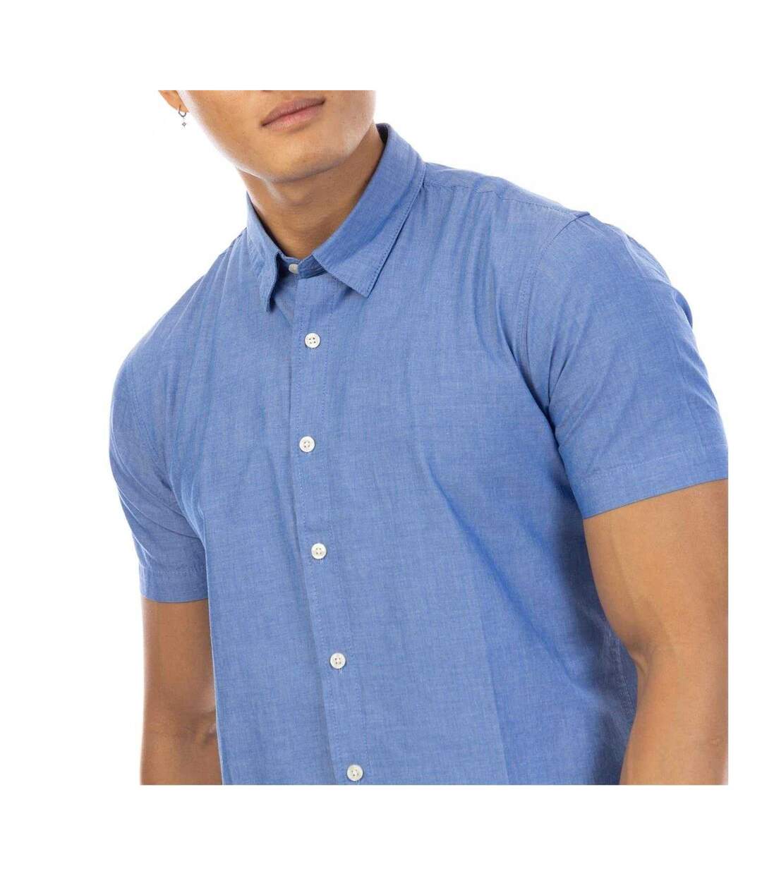 Chemise Manches Courtes Homme Bleu Indigo Peter Werth-4