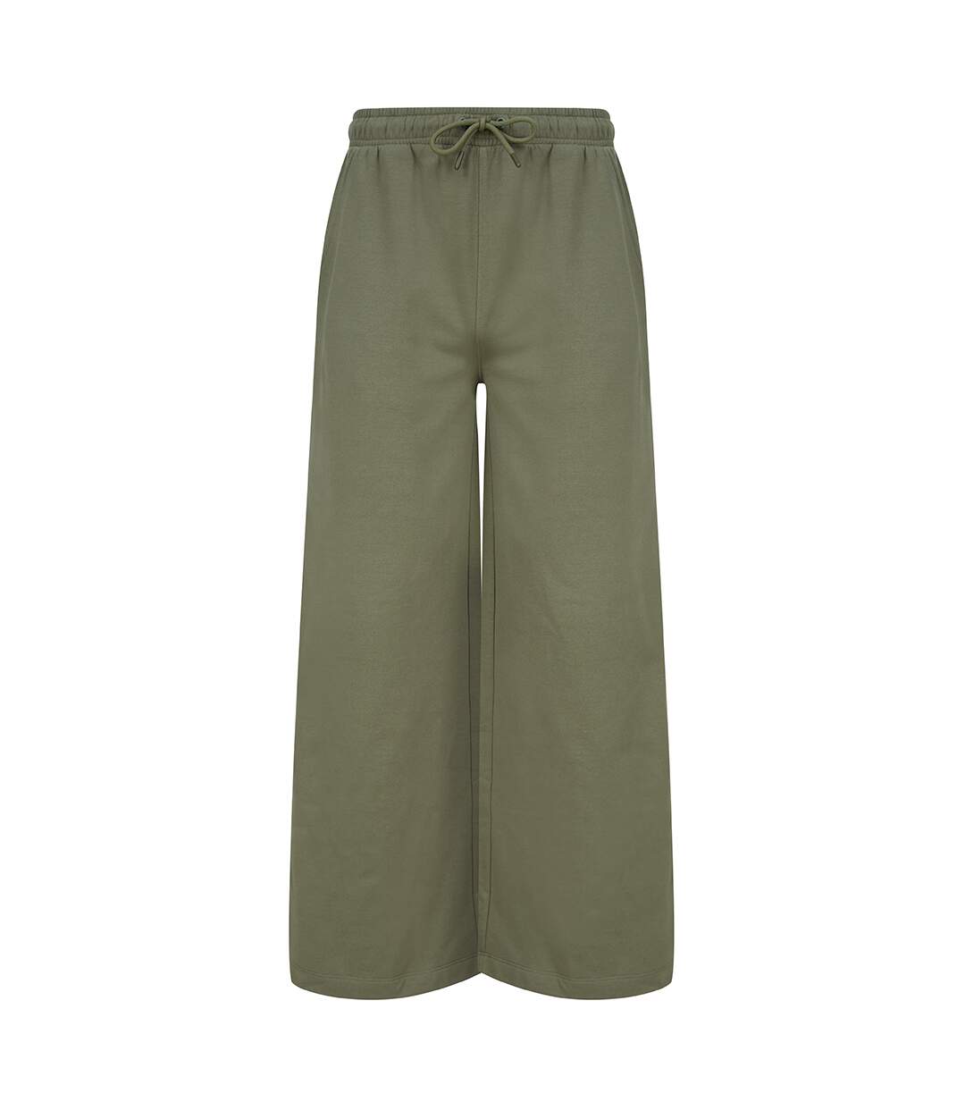 Womens/ladies Sustainable Wide Leg Jogging Bottoms Khaki Skinni Fit-2
