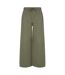 Womens/ladies Sustainable Wide Leg Jogging Bottoms Khaki Skinni Fit-2