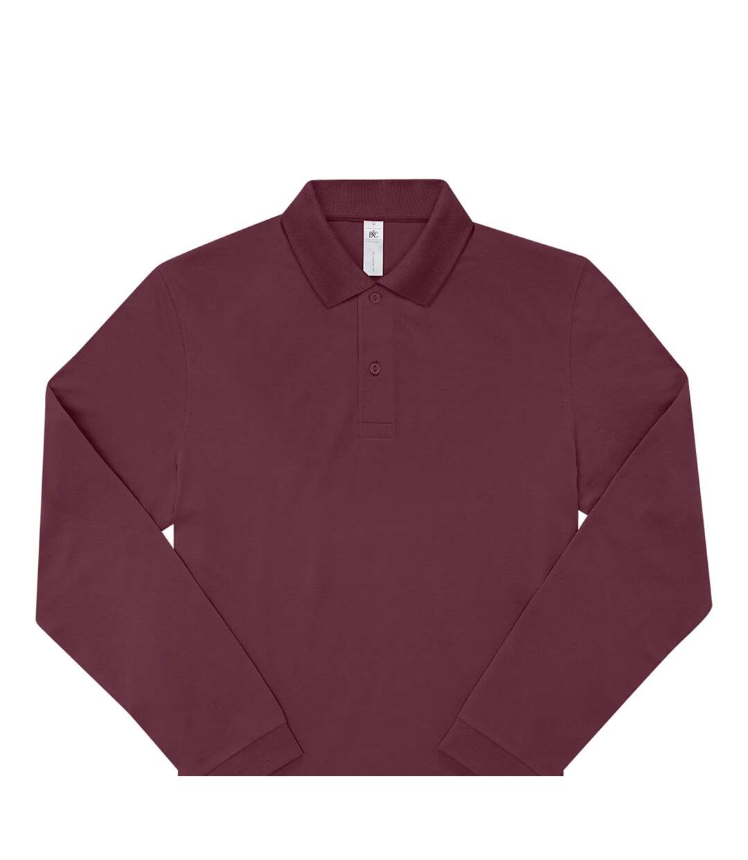 Mens My Long-sleeved Polo Shirt Burgundy B&C-2