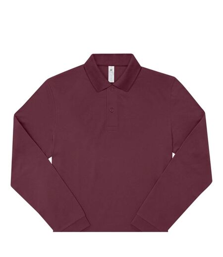 Mens My Long-sleeved Polo Shirt Burgundy B&C