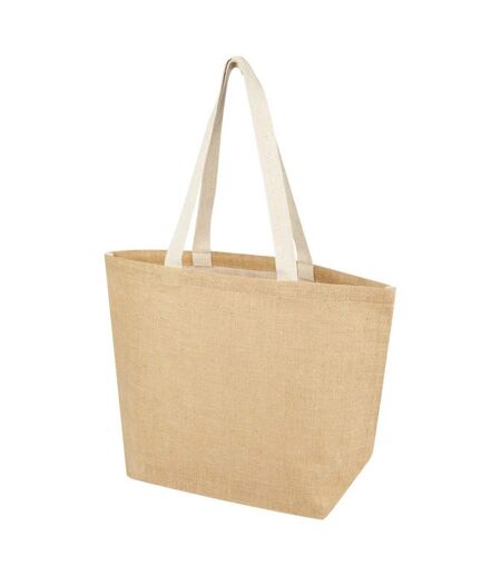 Tote bag juta 40 cm x 38 cm beige pâle / blanc Generic