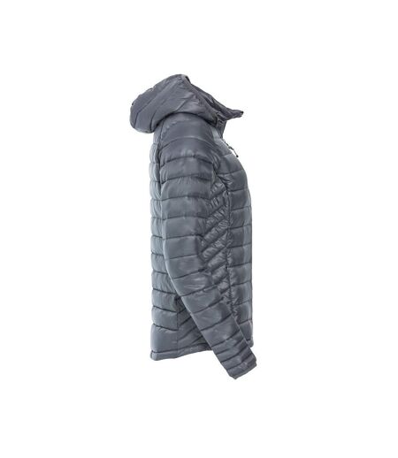 Womens/ladies Hudson Padded Jacket Grey Clique