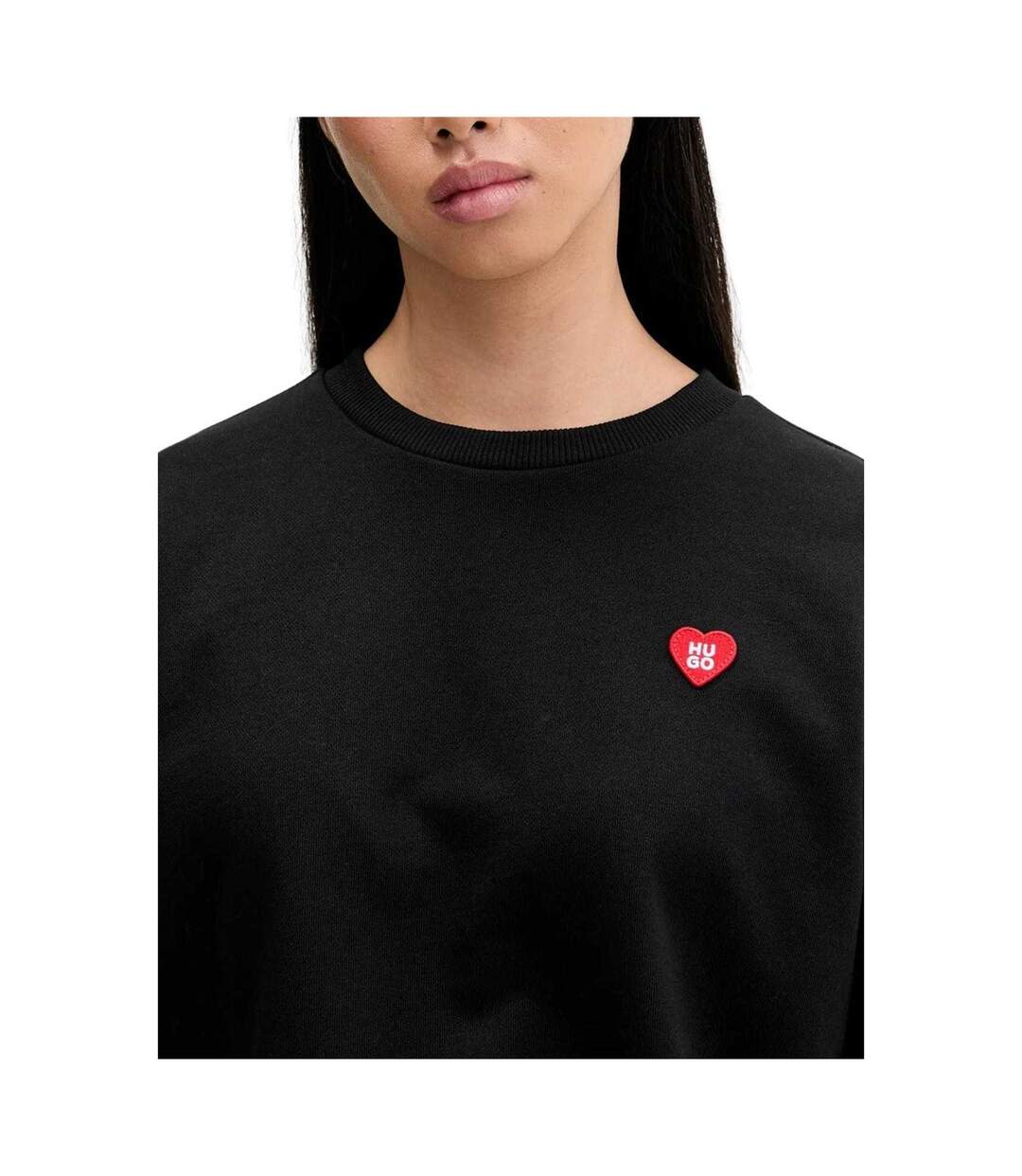 Sweat Motif/style Cœur Femme Noir Hugo-3