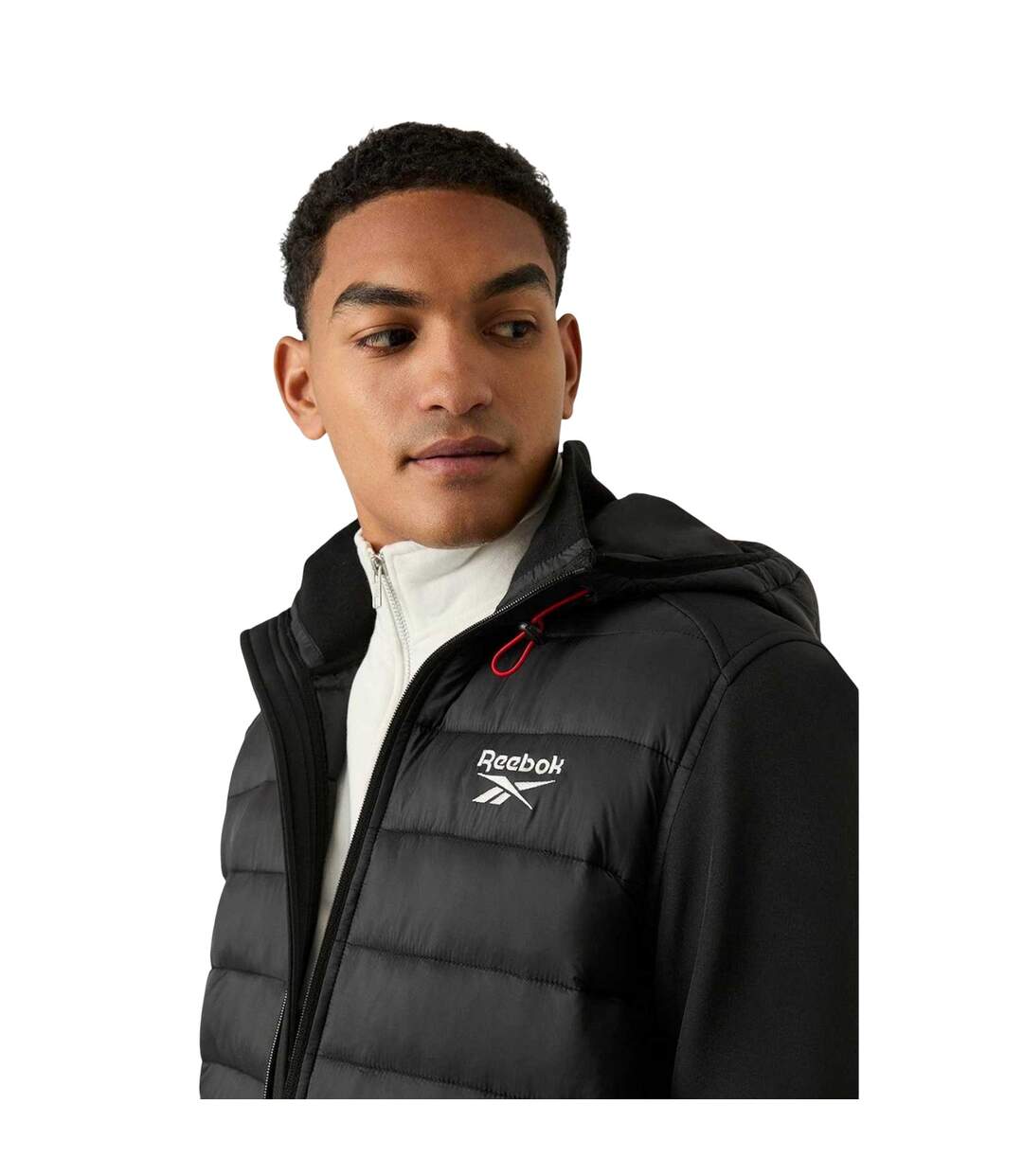 Mens Mixed Media Jacket Black Reebok-4