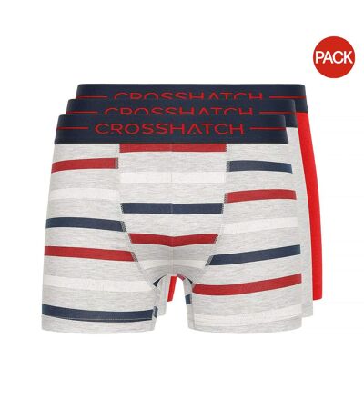 Pack of 3  Mens warbler boxer shorts  red/grey marl/navy Crosshatch