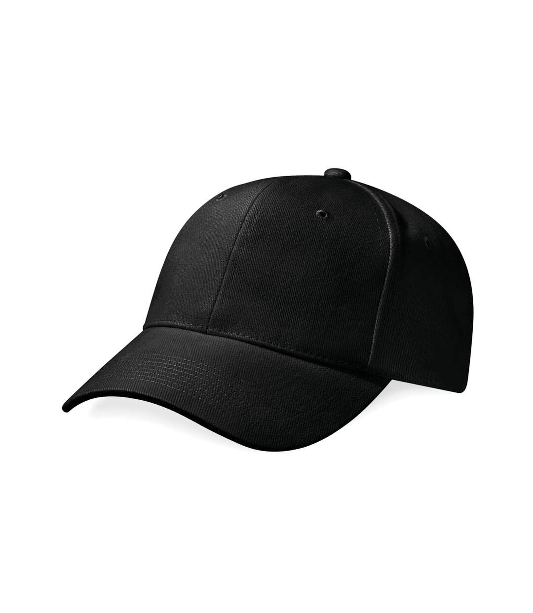 Unisex Adult Pro-style Heavy Brushed Cotton Baseball Cap Black Beechfield-1