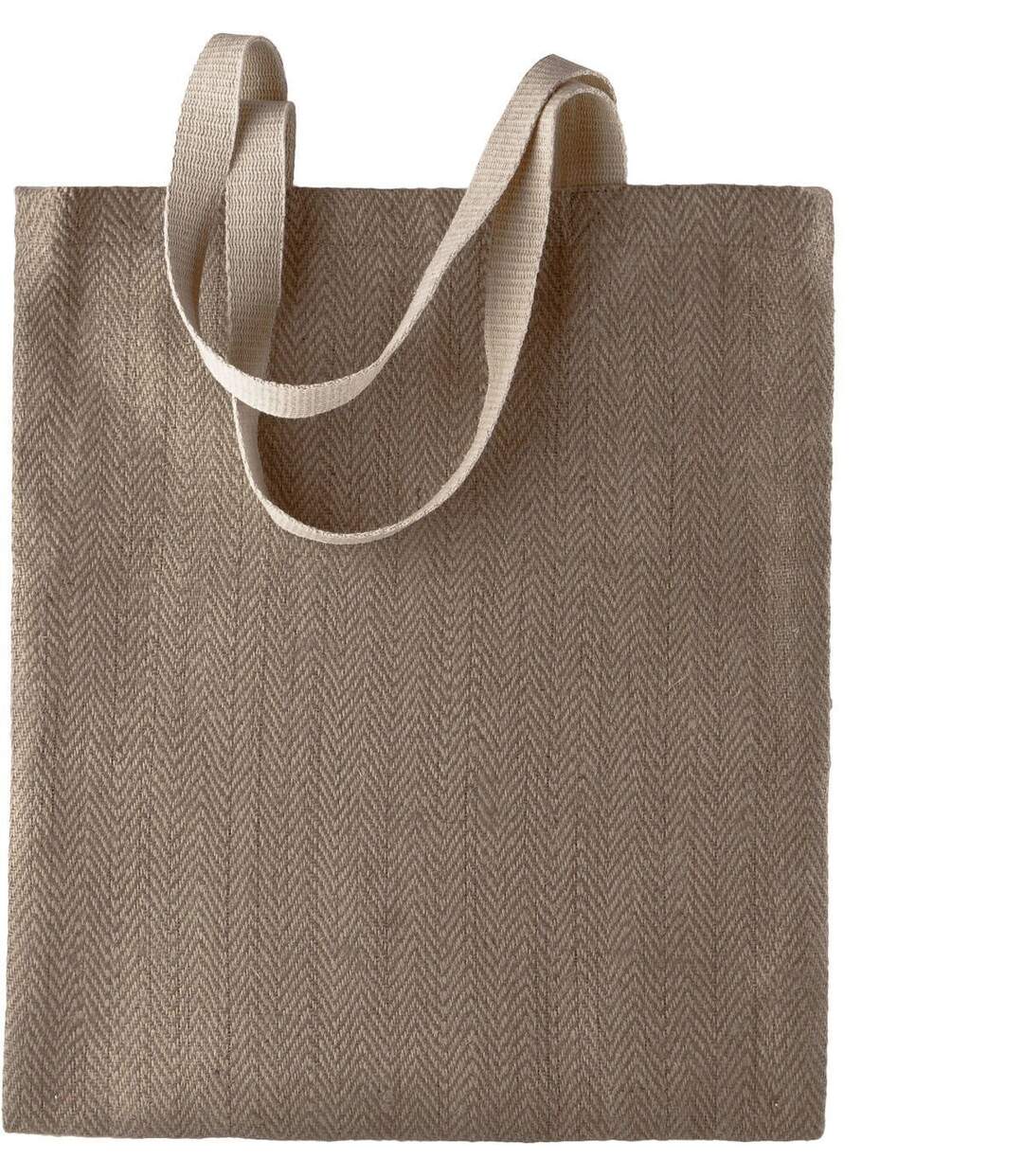 sac en toile de jute teint - KI0226 - café et naturel-2