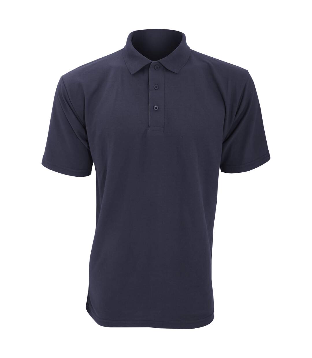 UCC 50/50 Mens Plain Piqué Short Sleeve Polo Shirt (Navy Blue)