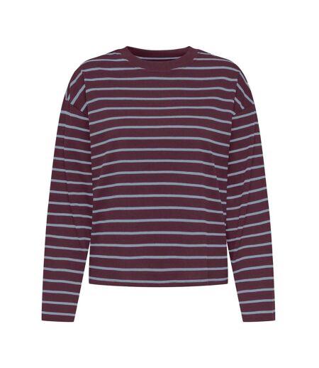 T-Shirt manches longues marron/bleu femme only happy
