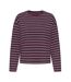 T-Shirt manches longues marron/bleu femme only happy-1