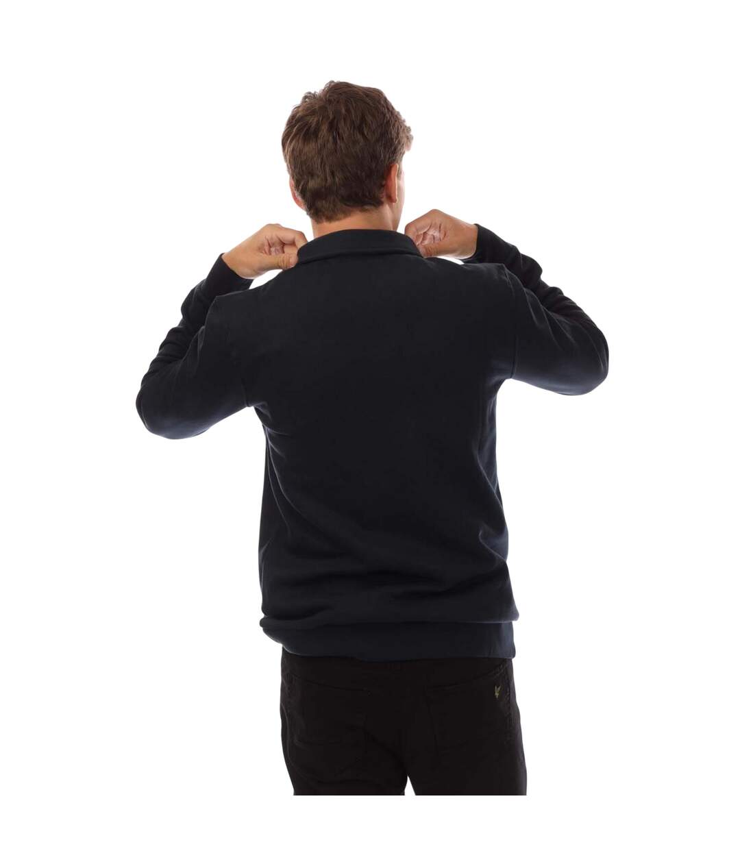 Mens Collared Quarter Zip Sweatshirt Navy Lyle & Scott-3