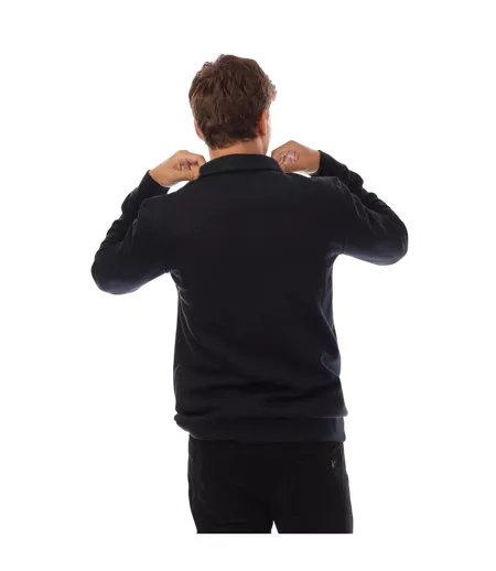 Mens Collared Quarter Zip Sweatshirt Navy Lyle & Scott