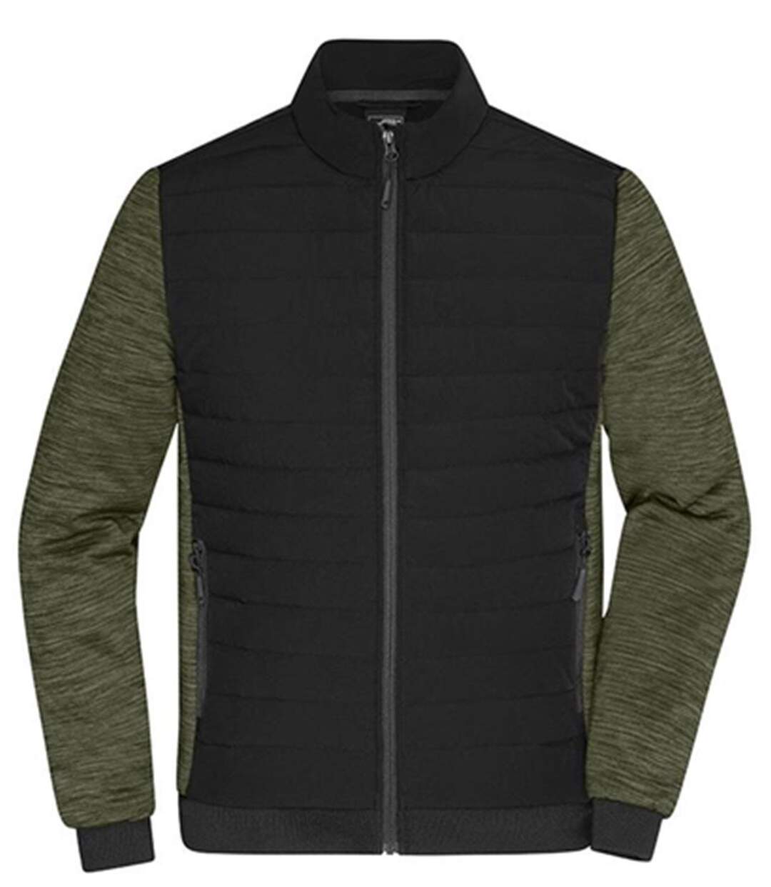 Veste de travail hybride - Homme - JN1866 - noir et vert olive-2