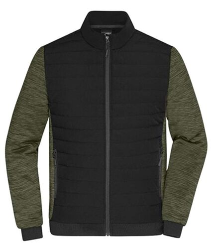 Veste de travail hybride - Homme - JN1866 - noir et vert olive