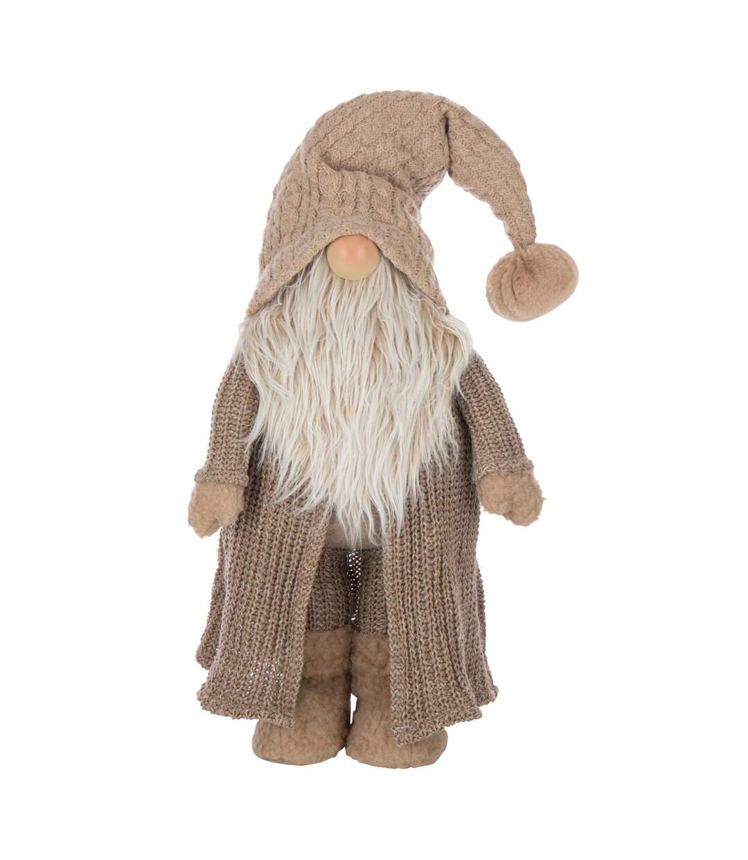 Père-Noël Gnome en Tissu Sweat Hiver 89cm Taupe-1